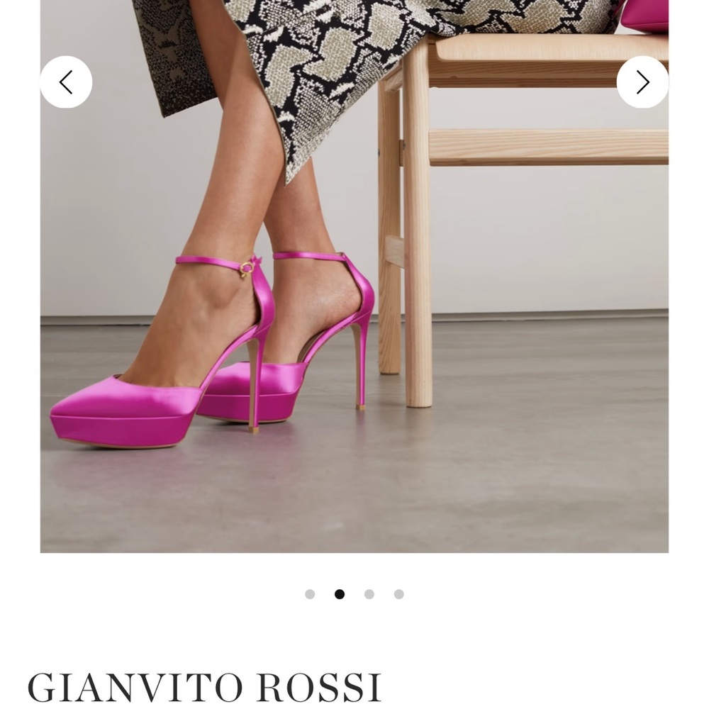 Gianvito Rossi Pink Satin Platform Heels